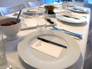 Place cards as note cards and a pen as silverware. (photo by Tim Roseborough)